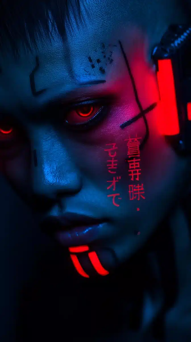 Cyberpunk Portrait with Glitch Effects