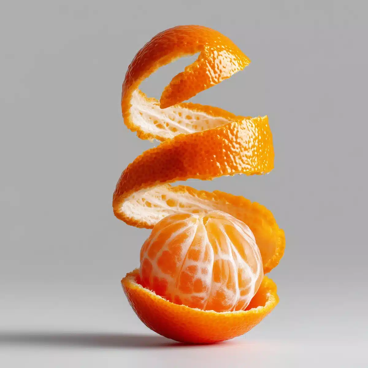 Spiral-Peeled Mandarin Orange