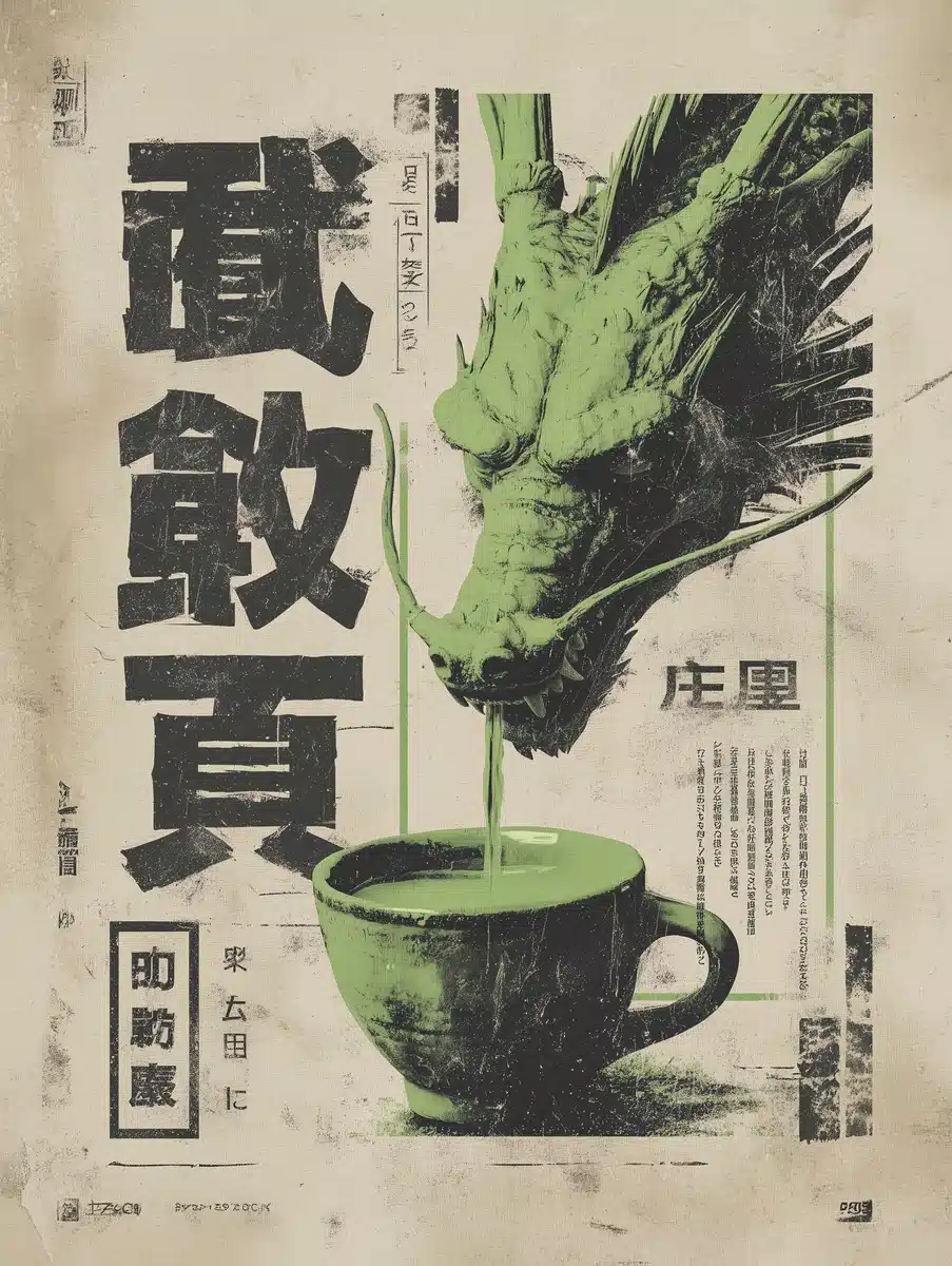 Manga Creature Tea Poster