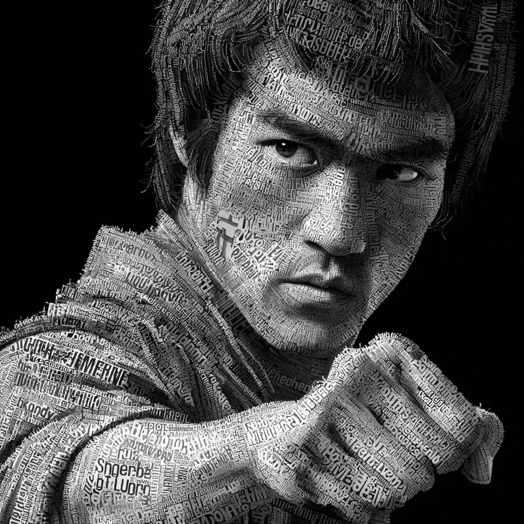 Bruce Lee Word Cloud Portrait
