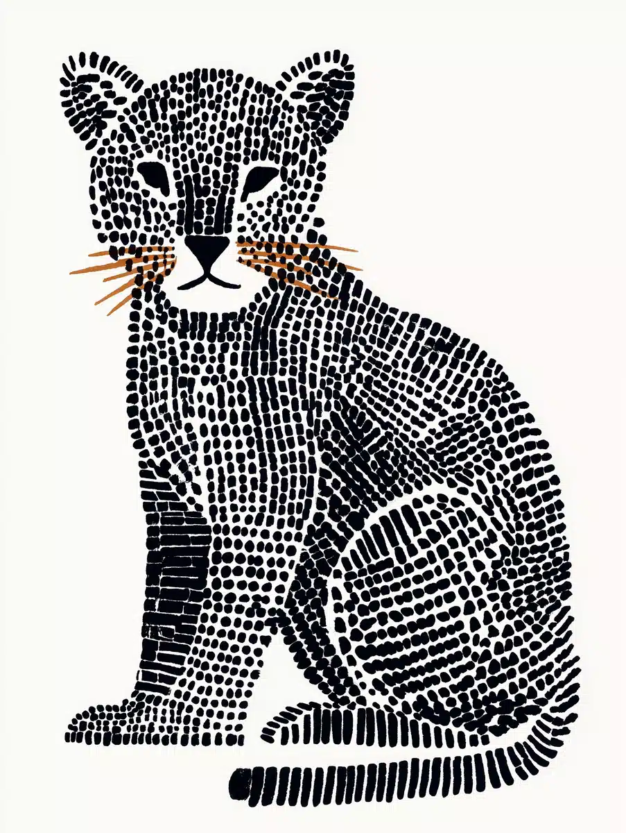 Minimalist Watercolor Jaguar
