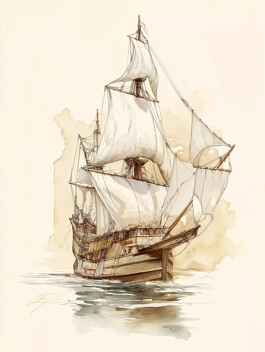 Vintage Drawing of Concepcin
