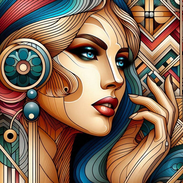 Elegant Art Deco Woman in Bold Commercial Style