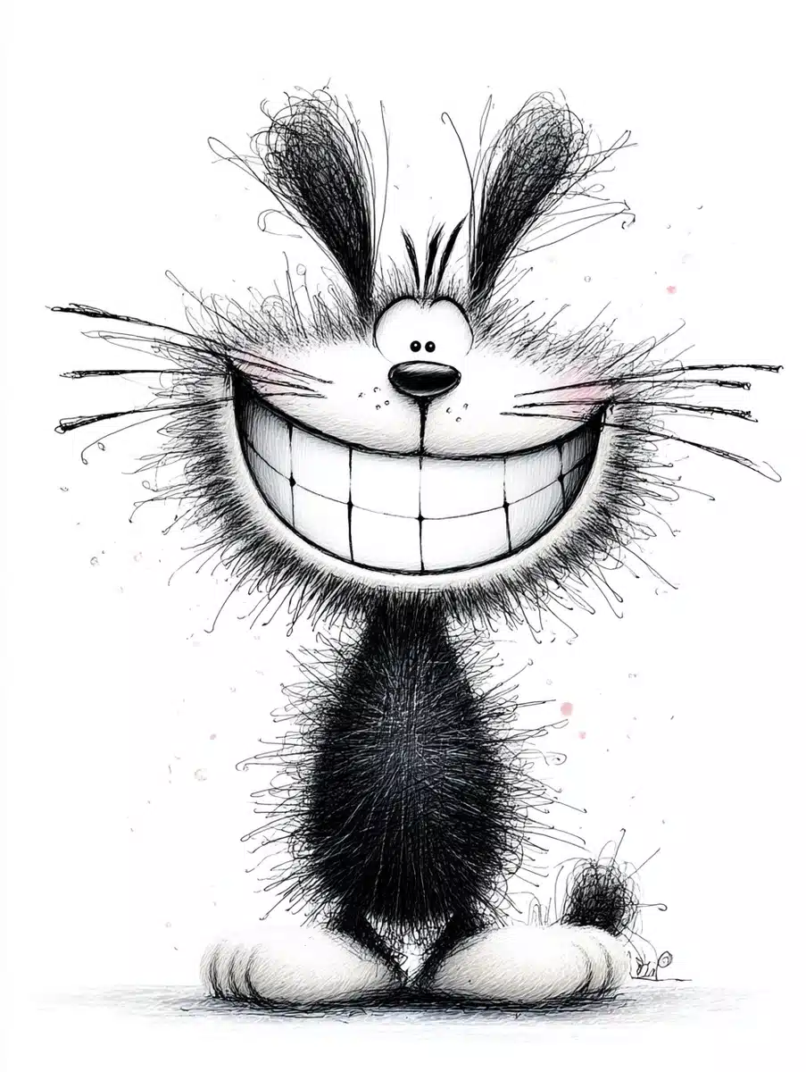 Scribble Cartoon Cat Sketch