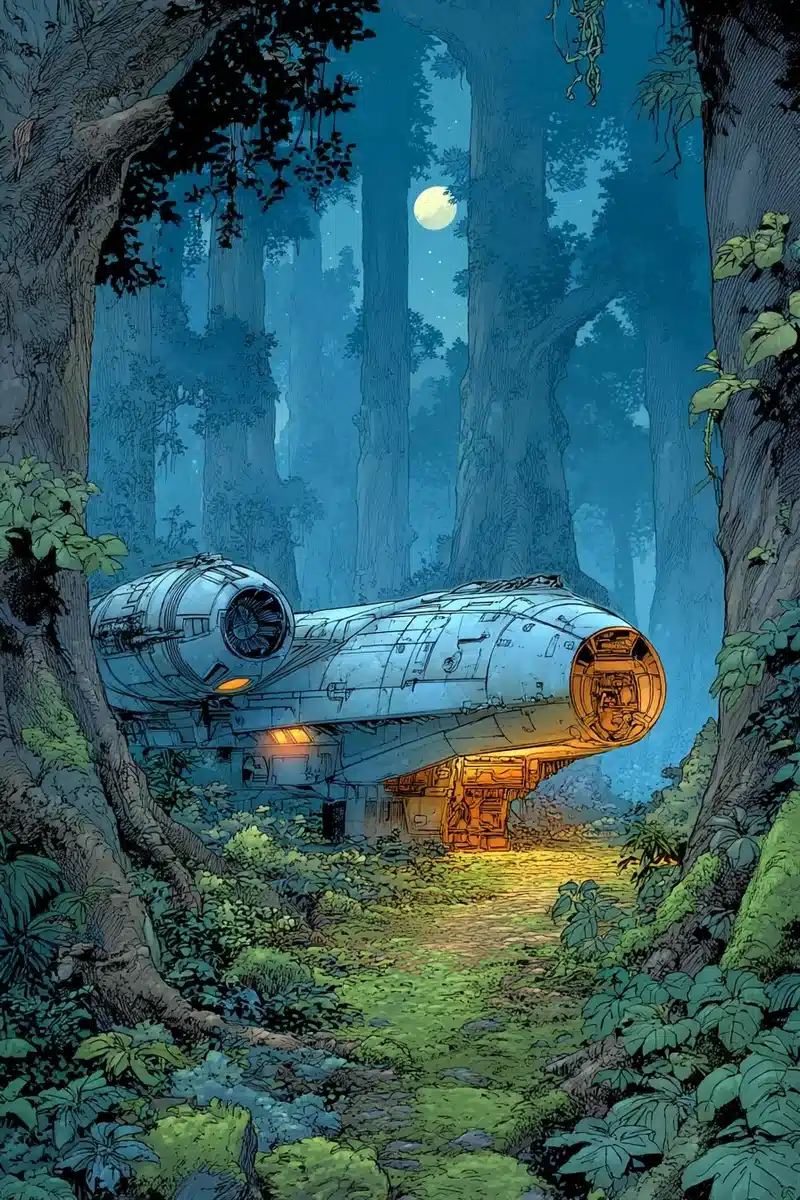 Comic Serenity in Forest