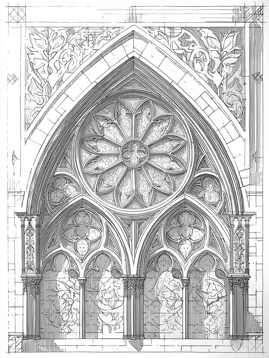 Gothic Cathedral Dotwork Design