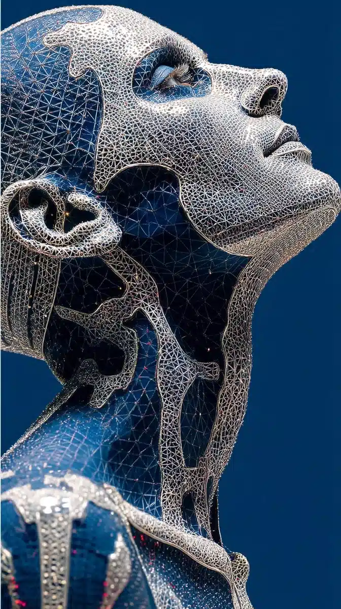 AI Human Body in Silver