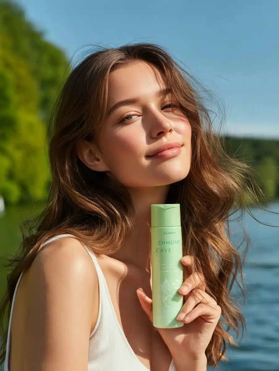 Elegant Woman with Shampoo