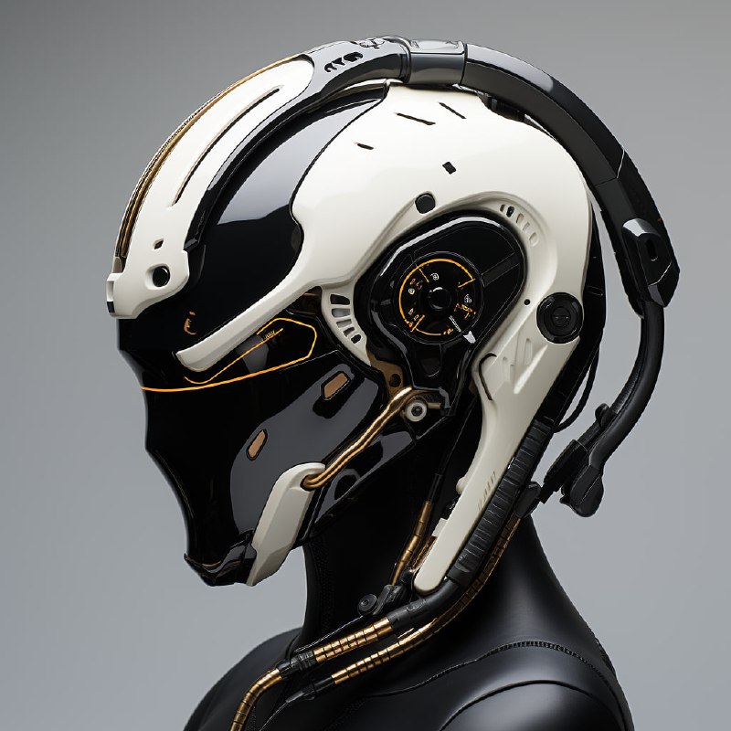 Futuristic Cyberpunk Helmet Design Concept Sheet