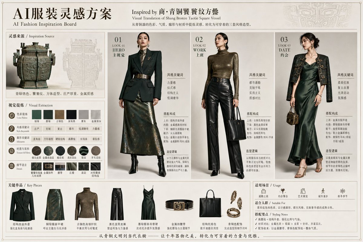 Shang Bronze Fashion Inspiration Board