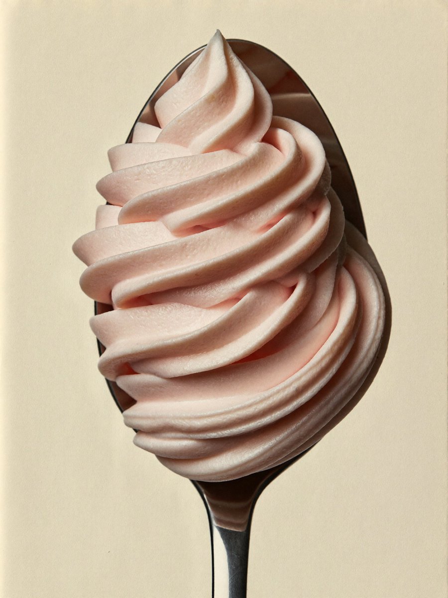 Pink Soft-Serve Spoon Close-Up