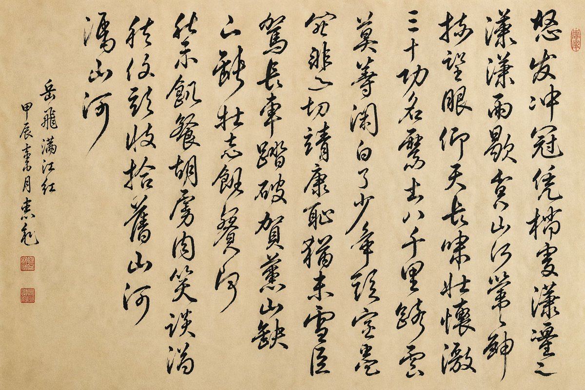 Yue Fei's Man Jiang Hong in Ink