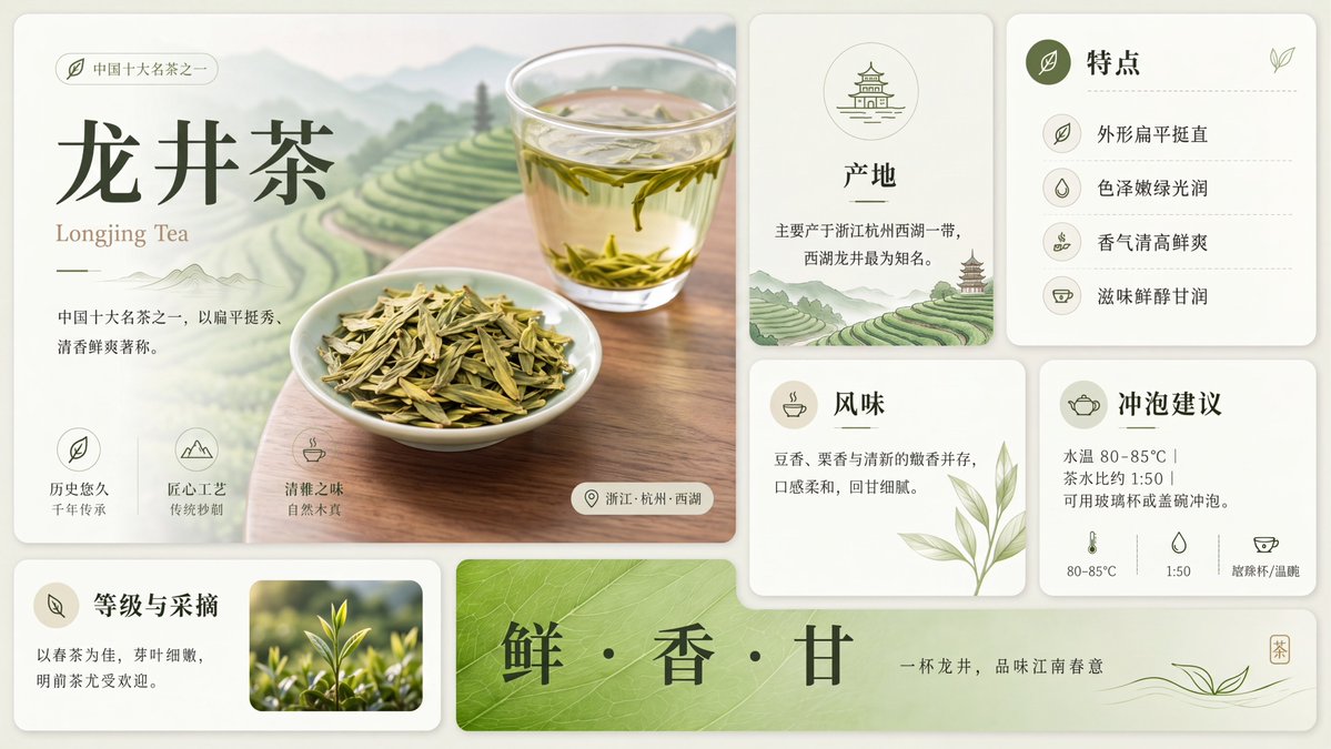 Longjing Tea Elegant Infographic