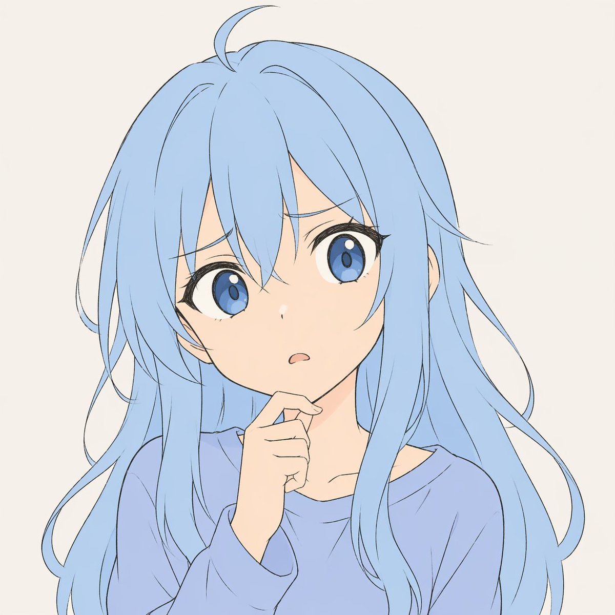 Perplexed Anime Girl Pastel Doodle