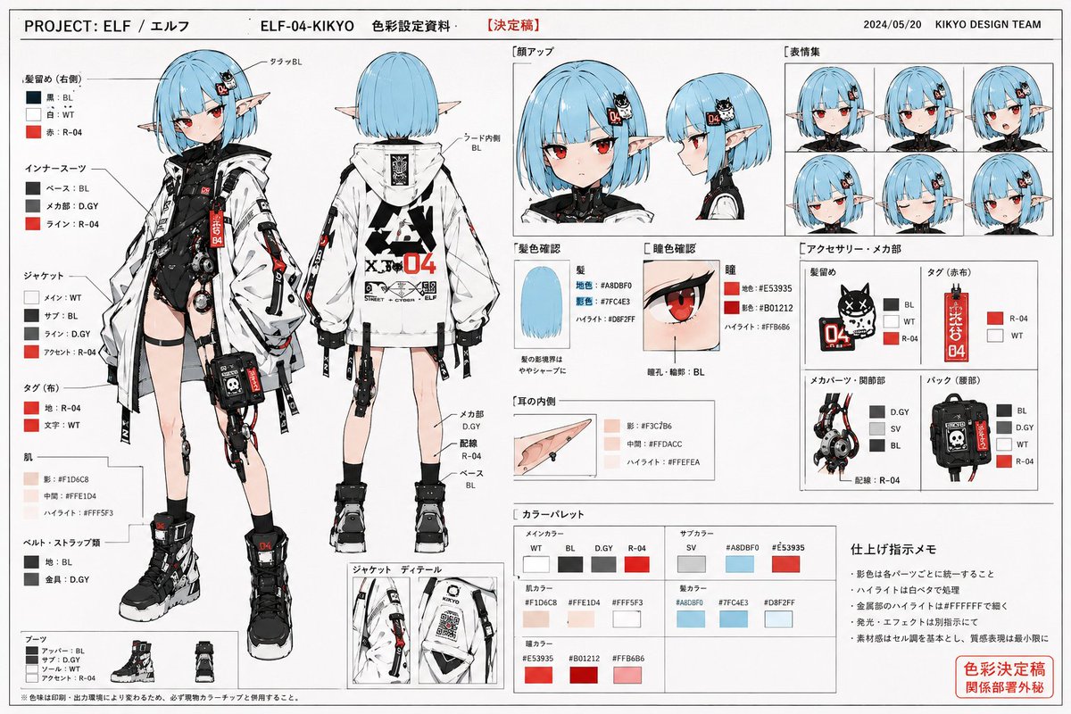 Anime Character Color Sheet Guide