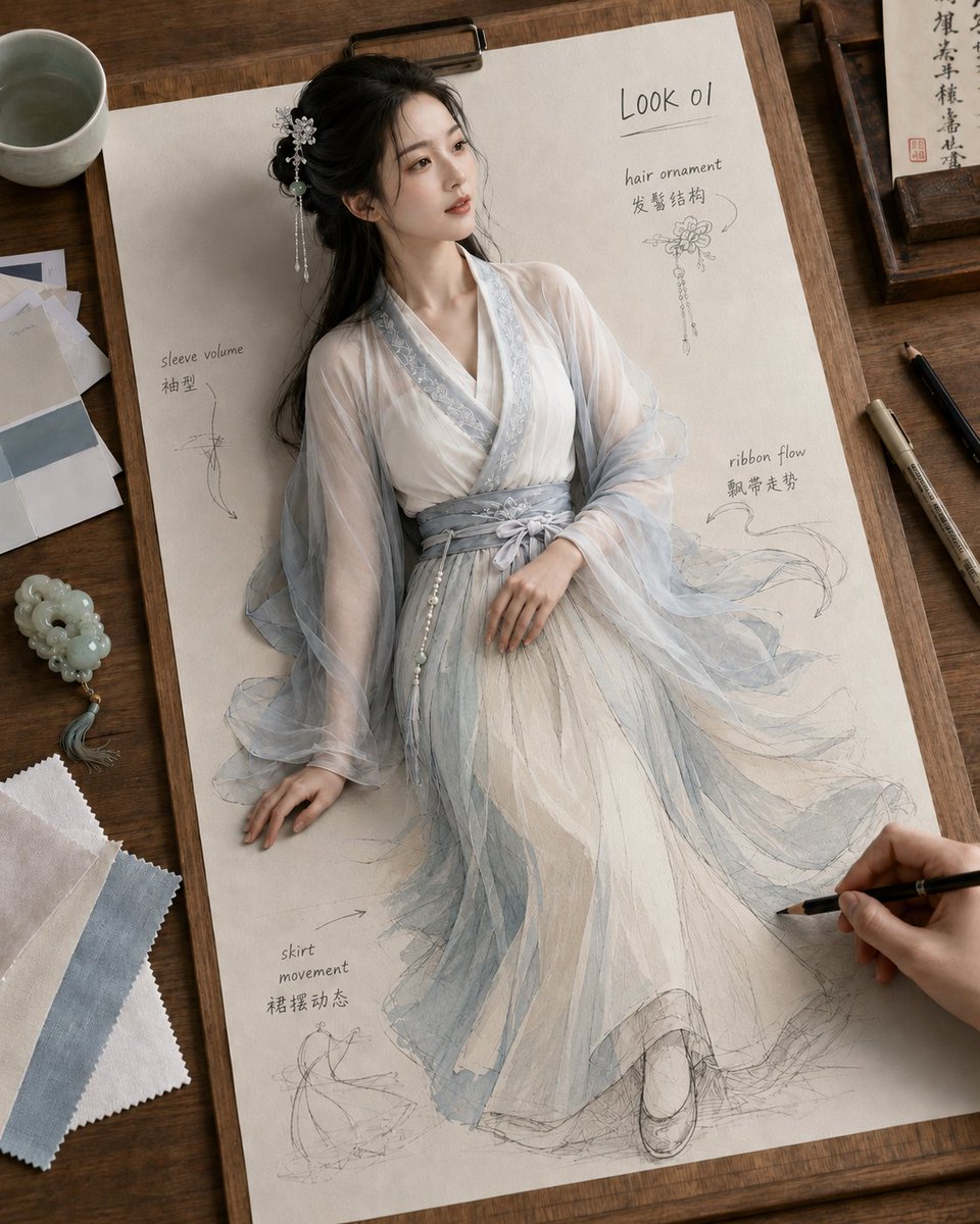 Fantasy Hanfu Design Sketch