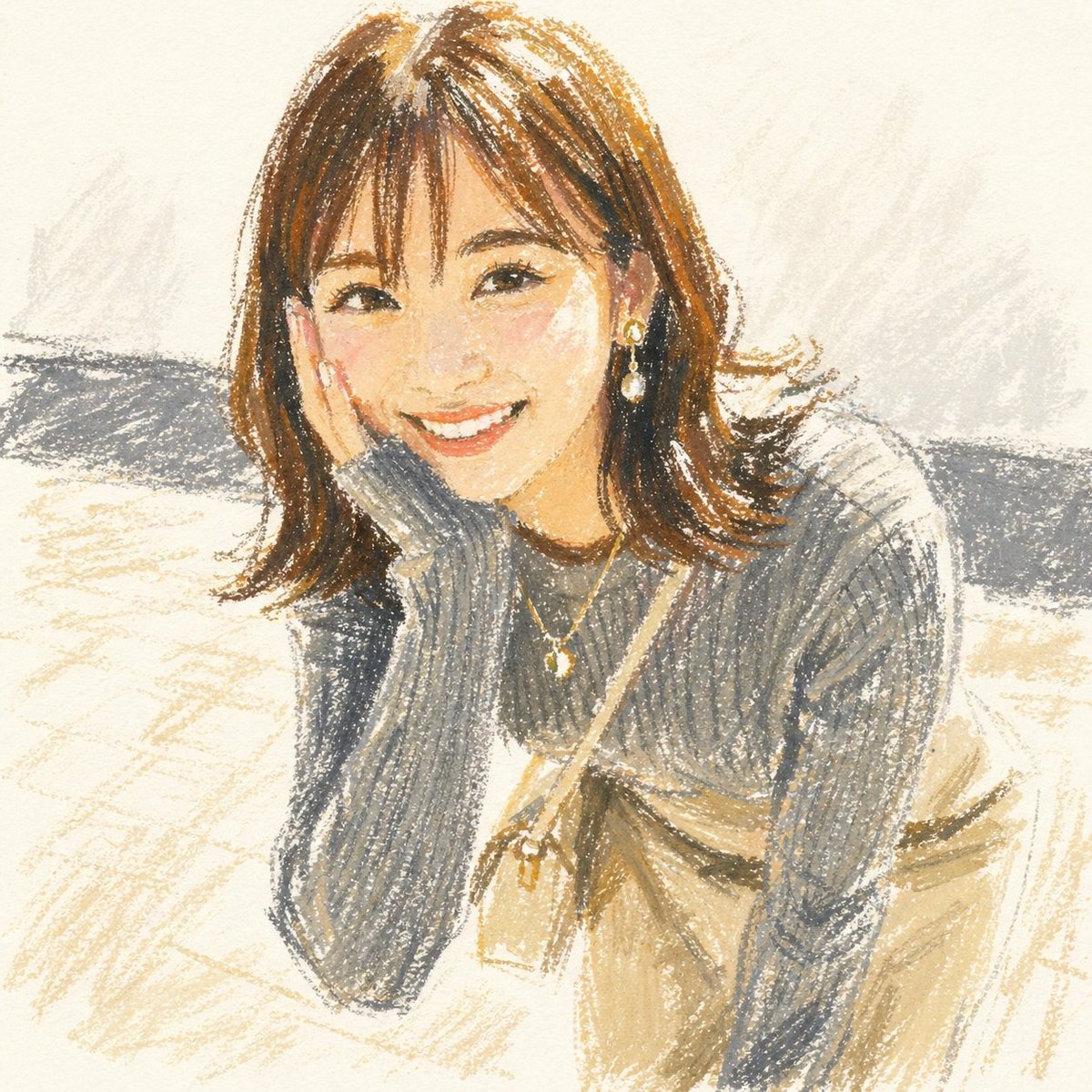 Soft Cute Oil Pastel Portrait