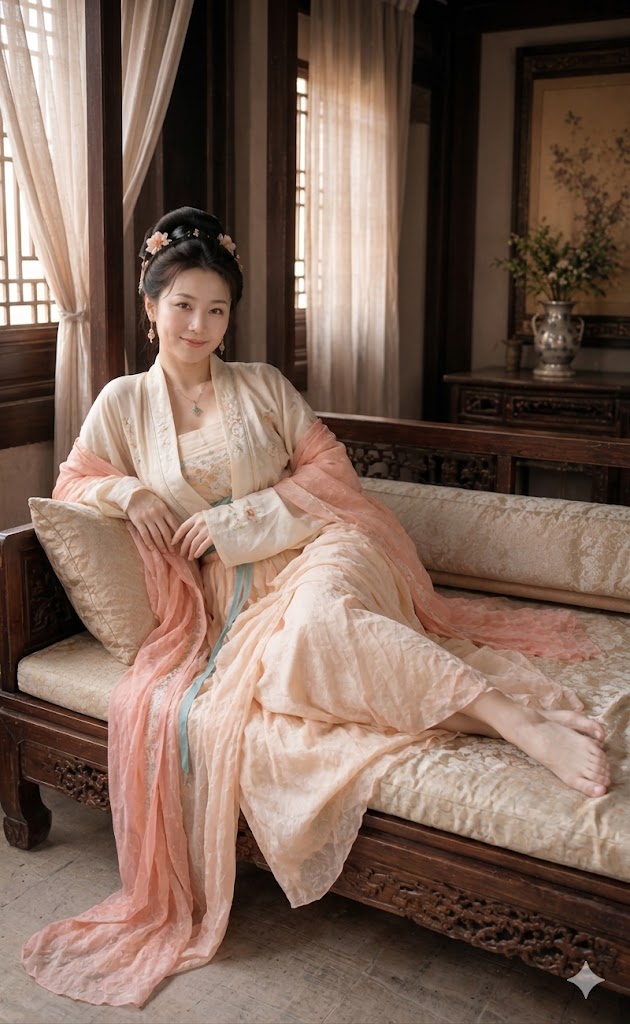 Hanfu Beauty on Daybed