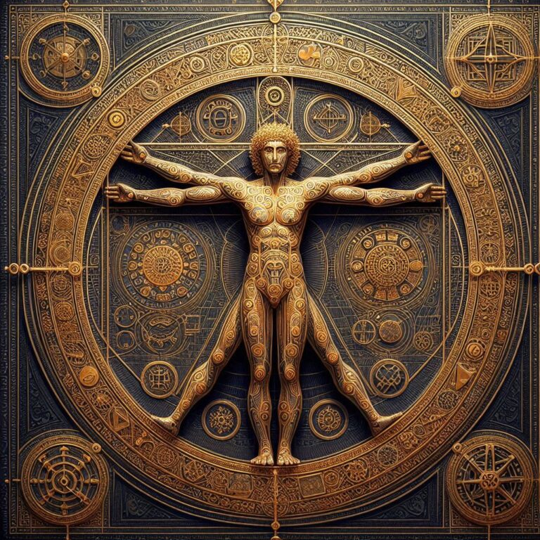 Vitruvian Man Reimagined in Byzantine Art