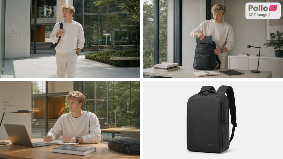 Minimalist Black Backpack Ad