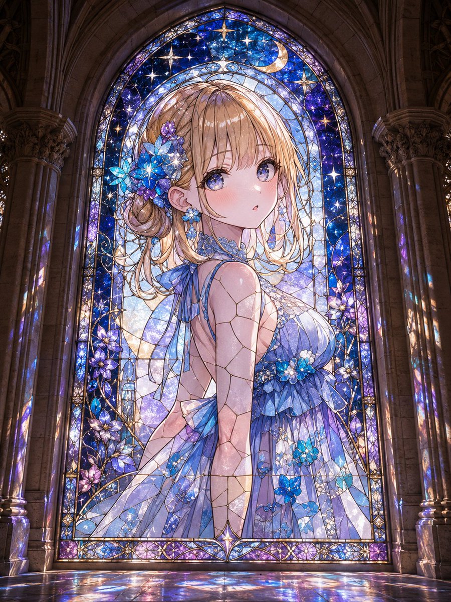 Stained Glass Anime Saint