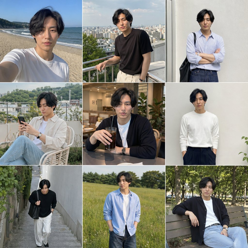 Stylish Men Nine Grid Fashion Lookbook