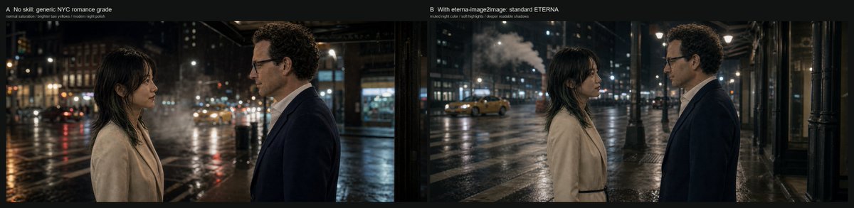 NYC Rainy Night Color Grade Comparison