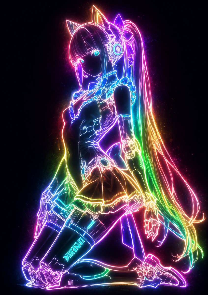 Magical Neon Line Art Transformation
