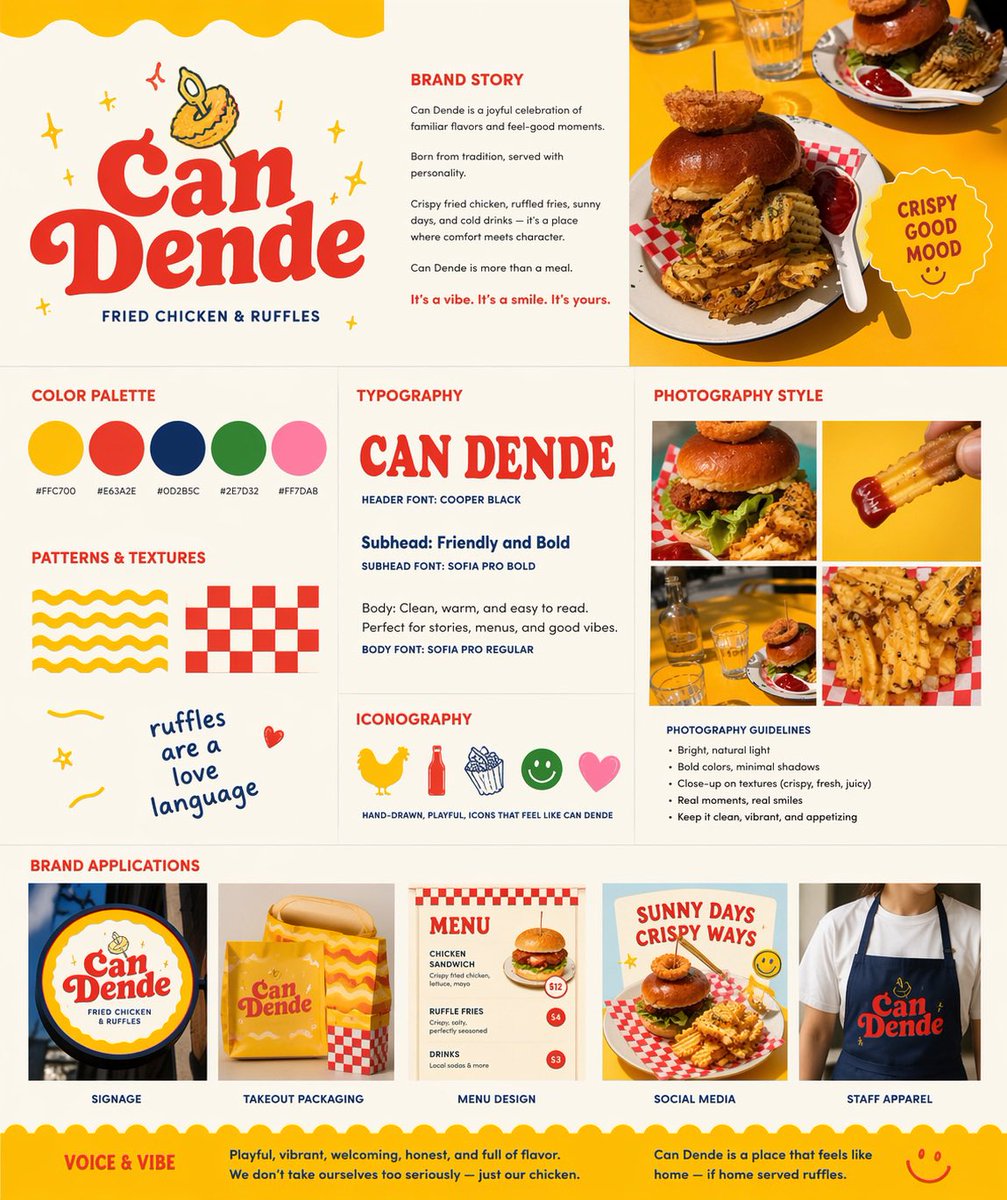 Fried Chicken Brand Board Design