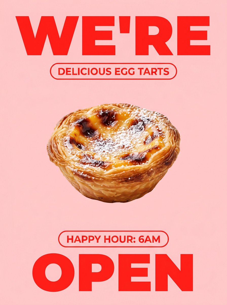 Bold Minimalist Bakery Opening Poster