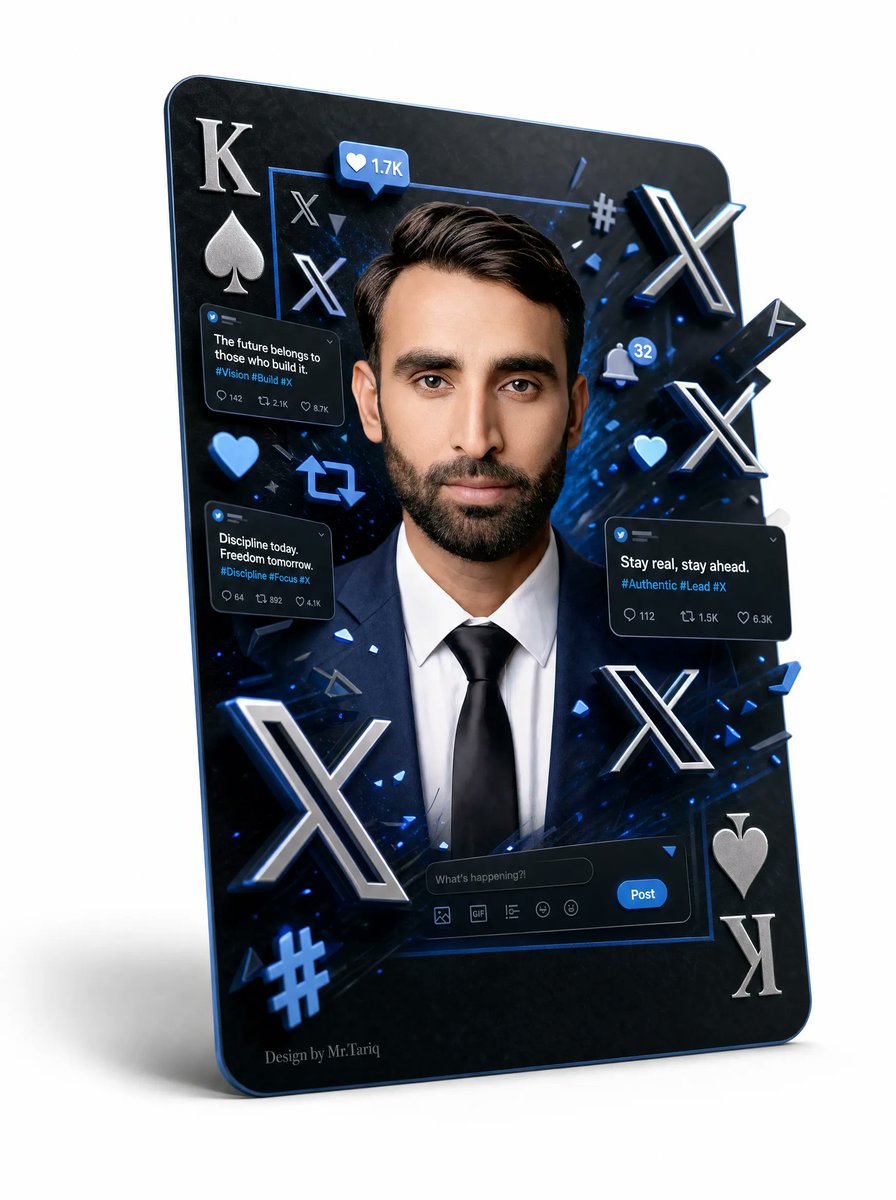X Social Media Playing Card