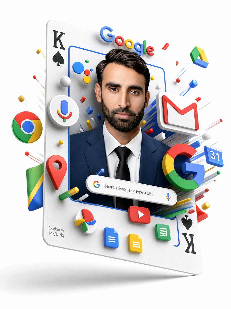 Google Services 3D Portrait Poster