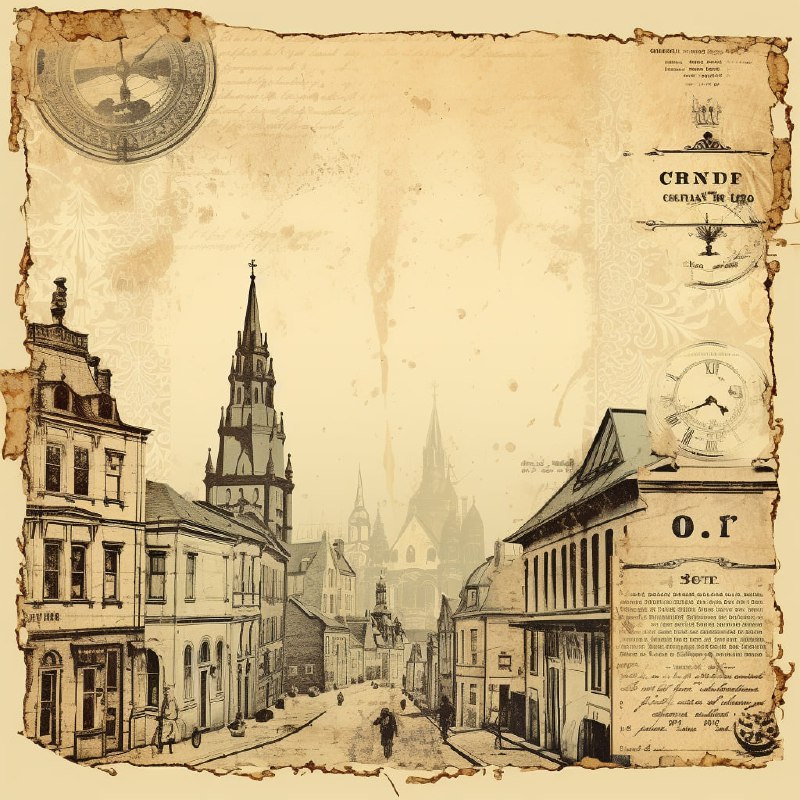 Shabby Vintage Old City Paper Vector Design