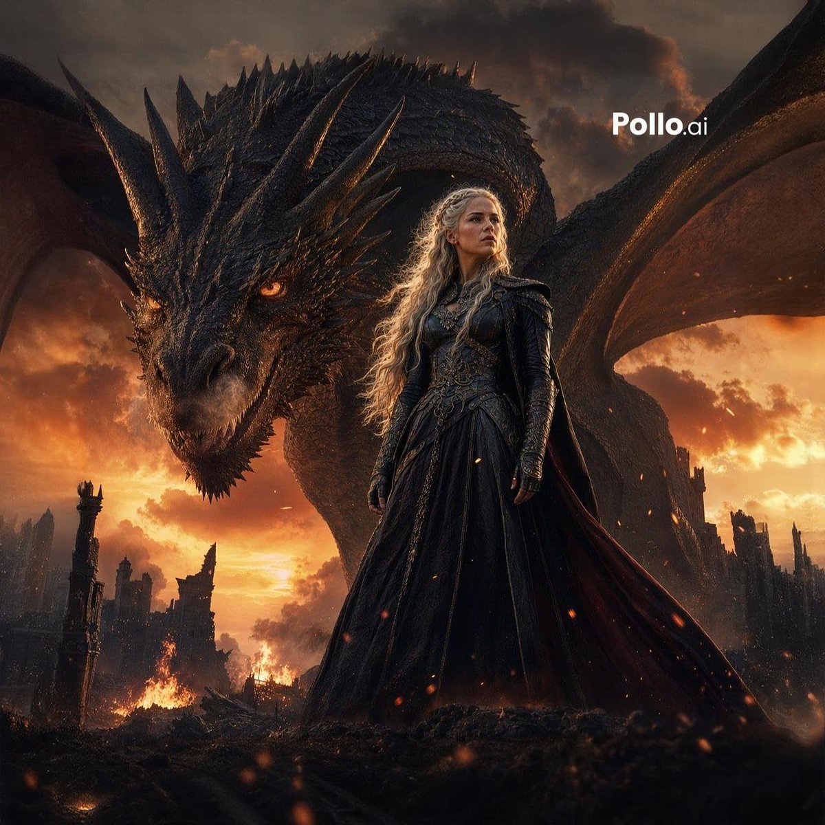 Silver Dragon Queen Dark Fantasy Portrait
