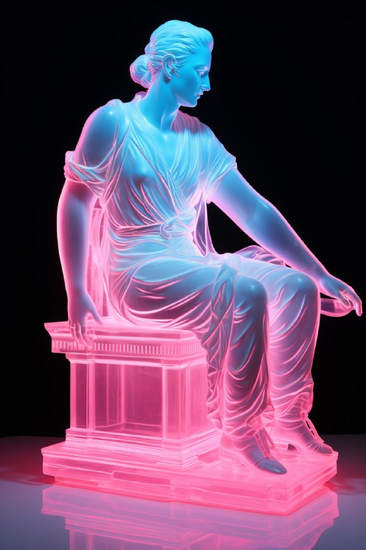 Neon X-Ray Greek Marble Sculpture of Goddess Diana