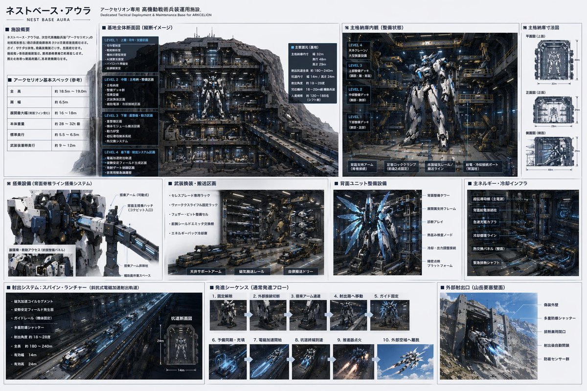 Sci-Fi Mecha Base Technical Schematic