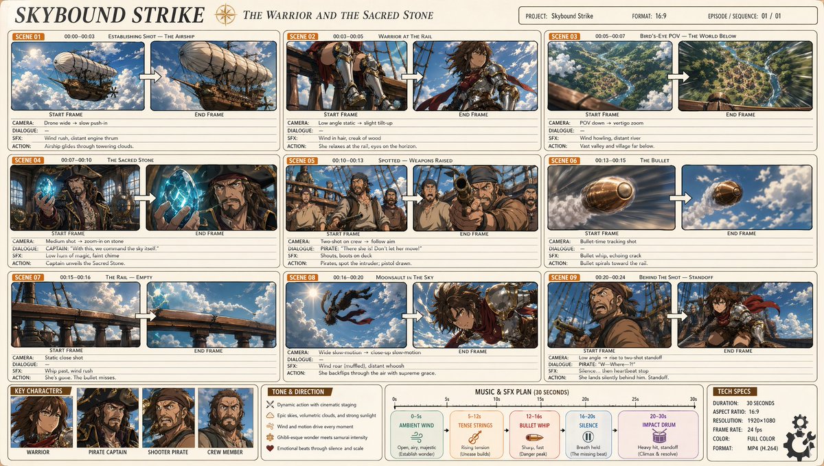 Sky Strike Anime Storyboard
