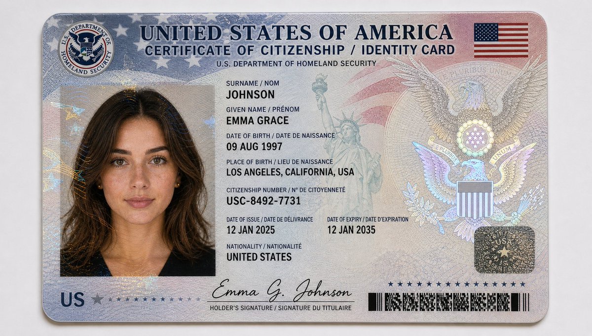 US Citizenship Card Design