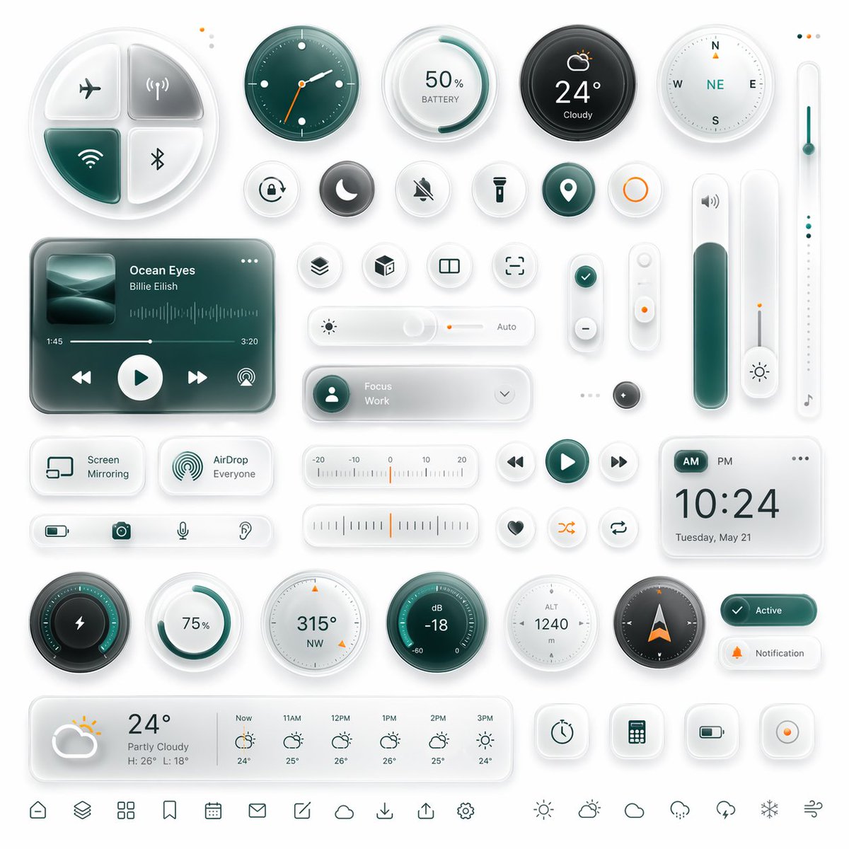Glassmorphism Smart Dashboard UI