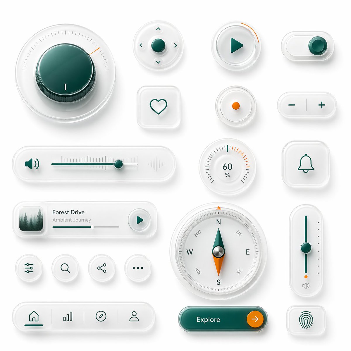 Neumorphic UI Component Kit Showcase