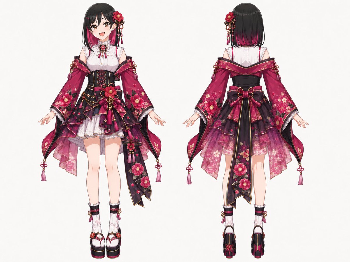Idol Kimono Outfit Design Sheet