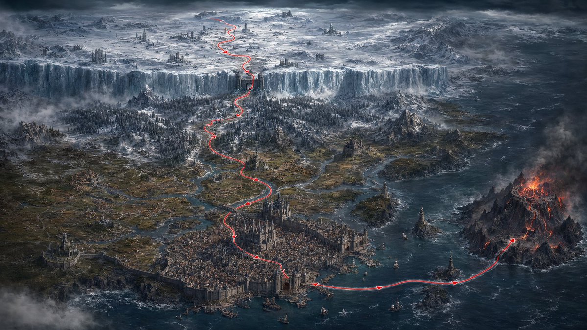 Epic Dark Fantasy World Panorama