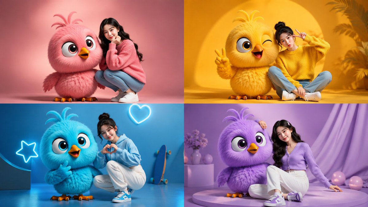 Colorful Chick Girl Collage