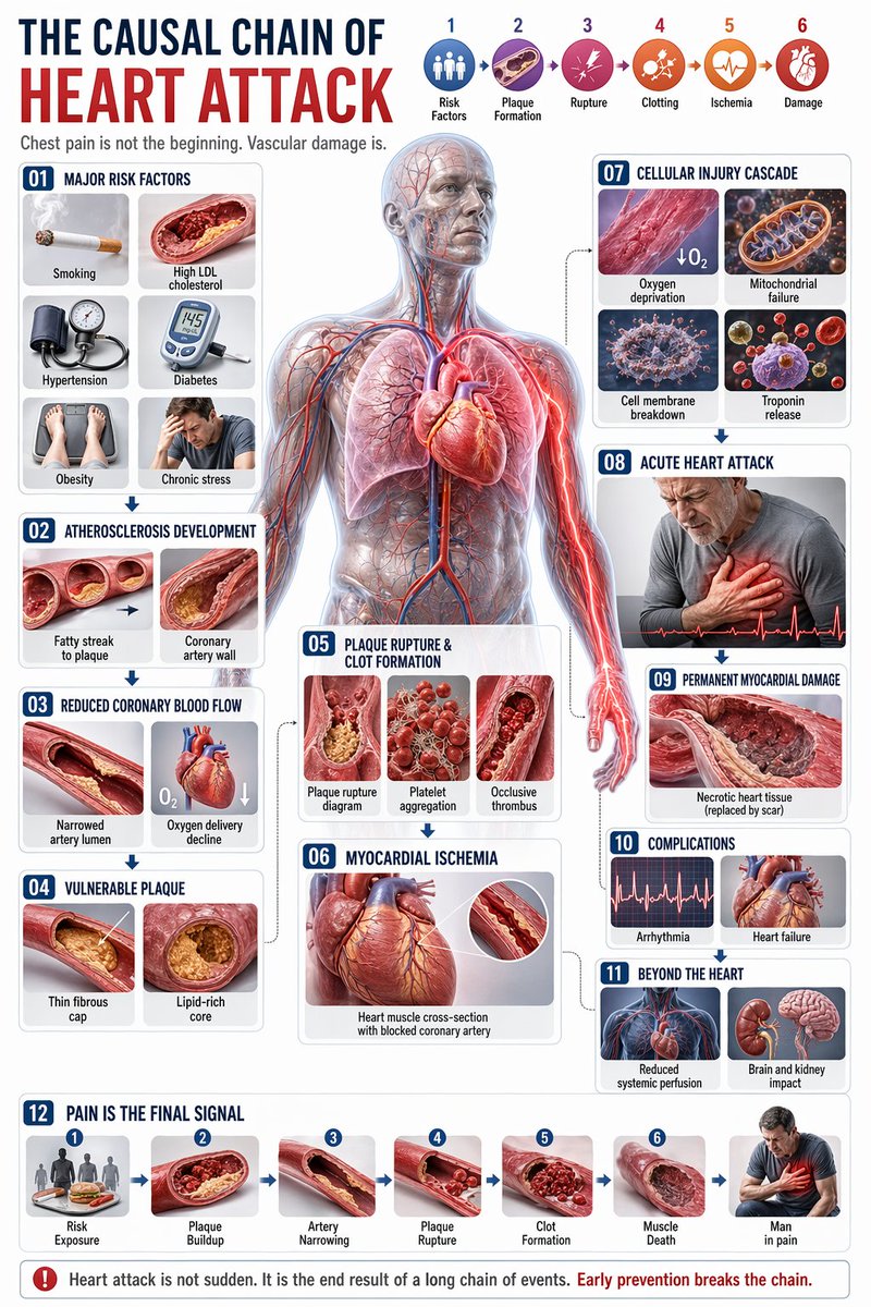 The Causal Chain of Heart Attack