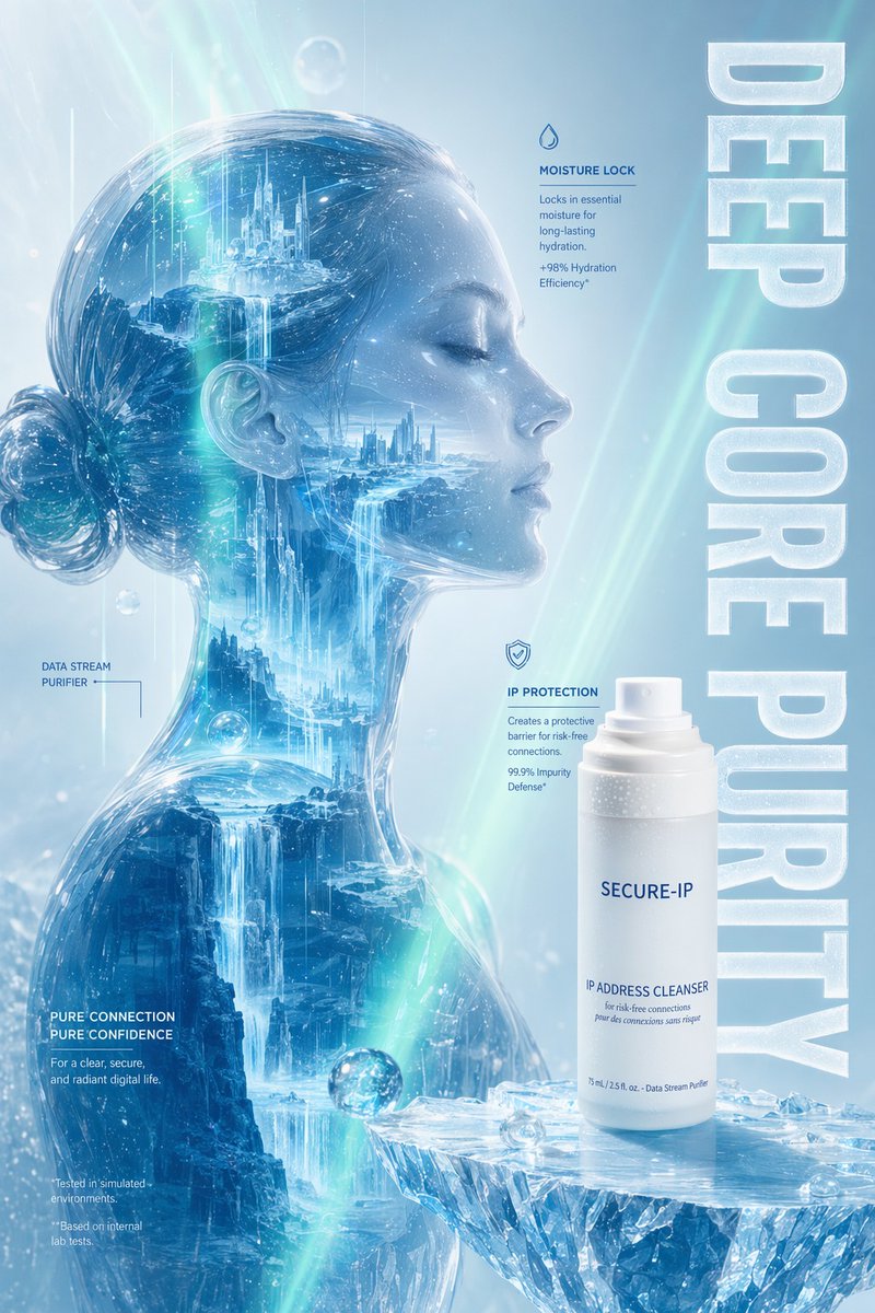 Futuristic Skincare Ad Design