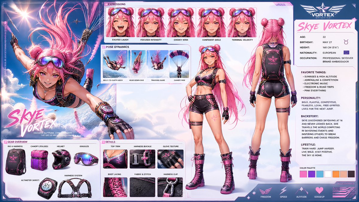 Extreme Sports Anime Heroine Design