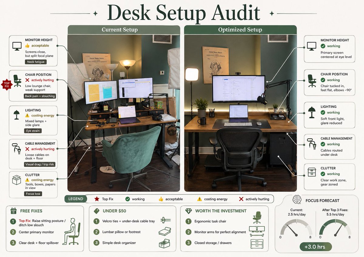 Desk Setup Audit Comparison