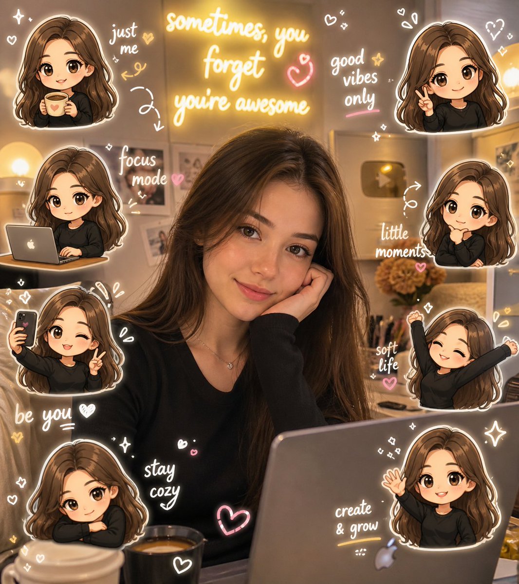 Chibi Scrapbook Sticker Girl