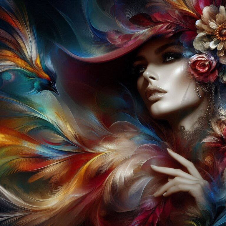 Elegant Fashion Beauty Colorful Digital Portrait