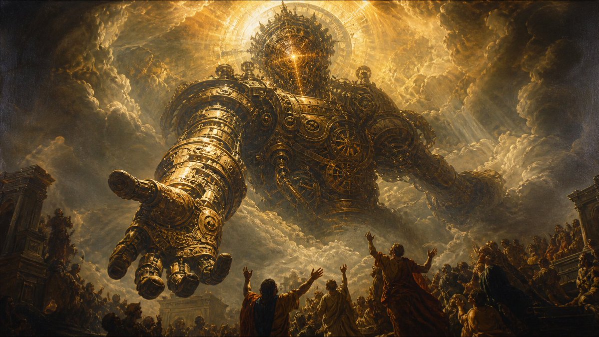 Clockwork Titan Descends in Baroque Glory